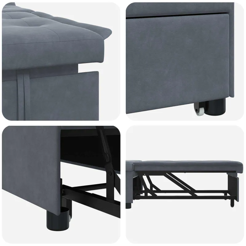 Sofa lova Tamsiai pilka 194 x 67 x 82 cm Aksomas