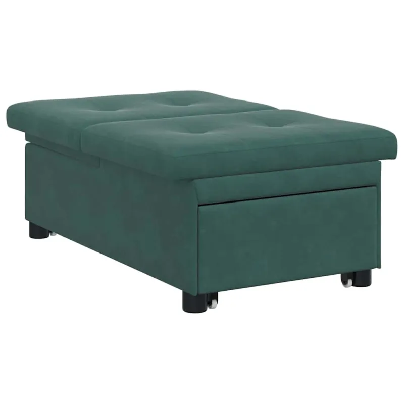 Sofa lova Tamsiai žalia 194 x 67 x 82 cm Aksomas