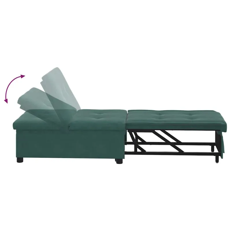 Sofa lova Tamsiai žalia 194 x 67 x 82 cm Aksomas