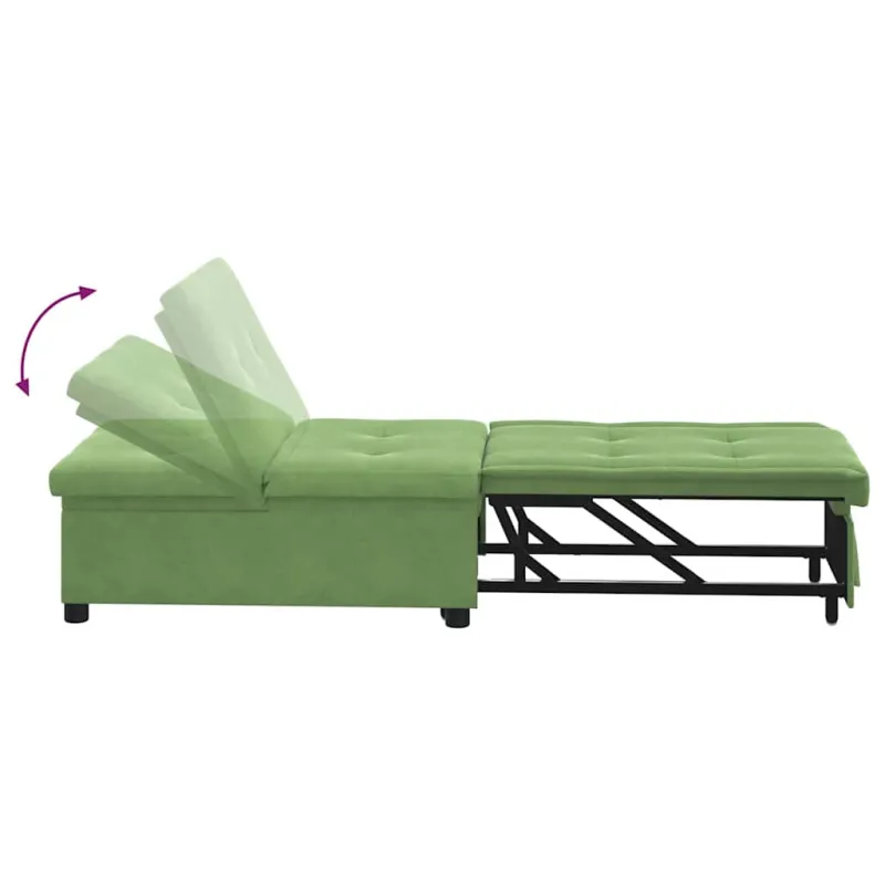 Sofa lova Šviesiai žalia 194 x 67 x 82 cm Aksomas