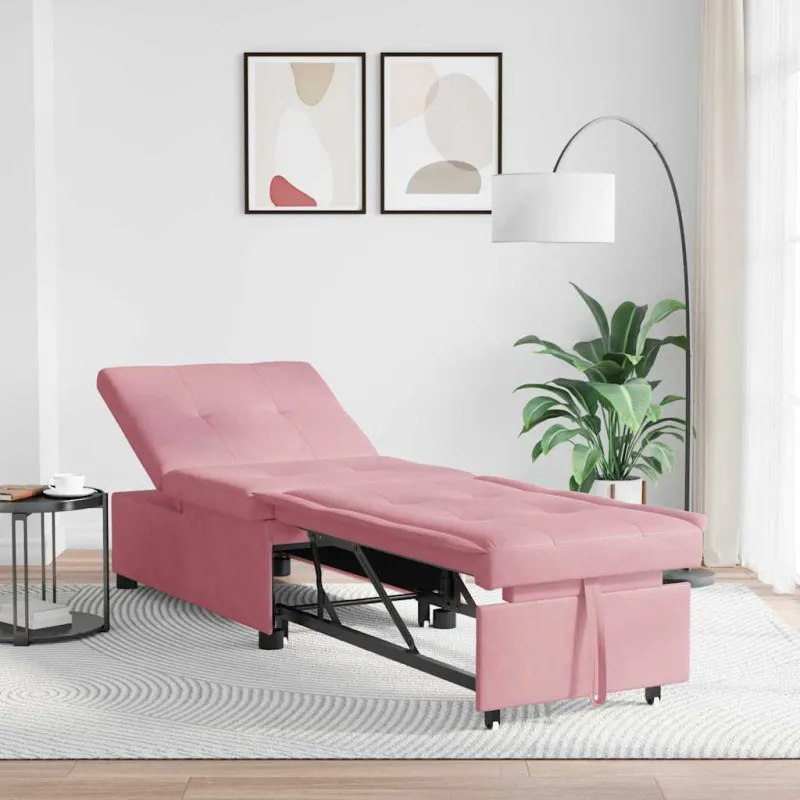 Sofa lova Rožinė 194 x 67 x 82 cm Aksomas