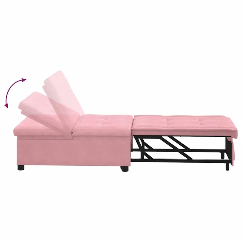 Sofa lova Rožinė 194 x 67 x 82 cm Aksomas