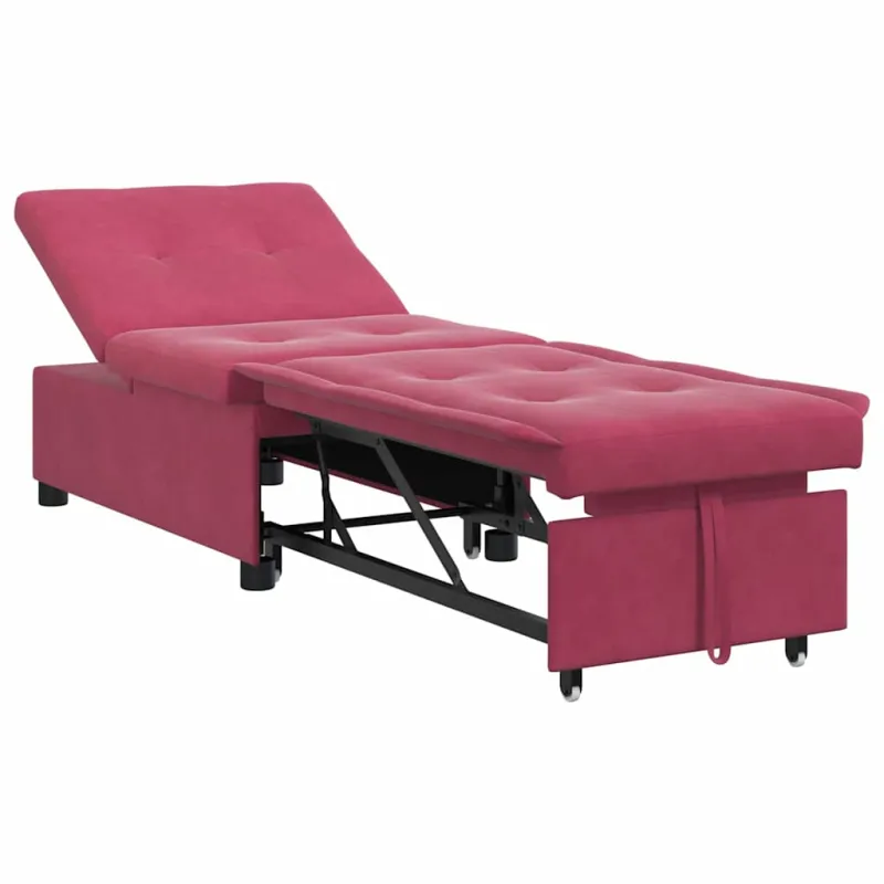 Sofa lova Vyno raudona 194 x 67 x 82 cm Aksomas