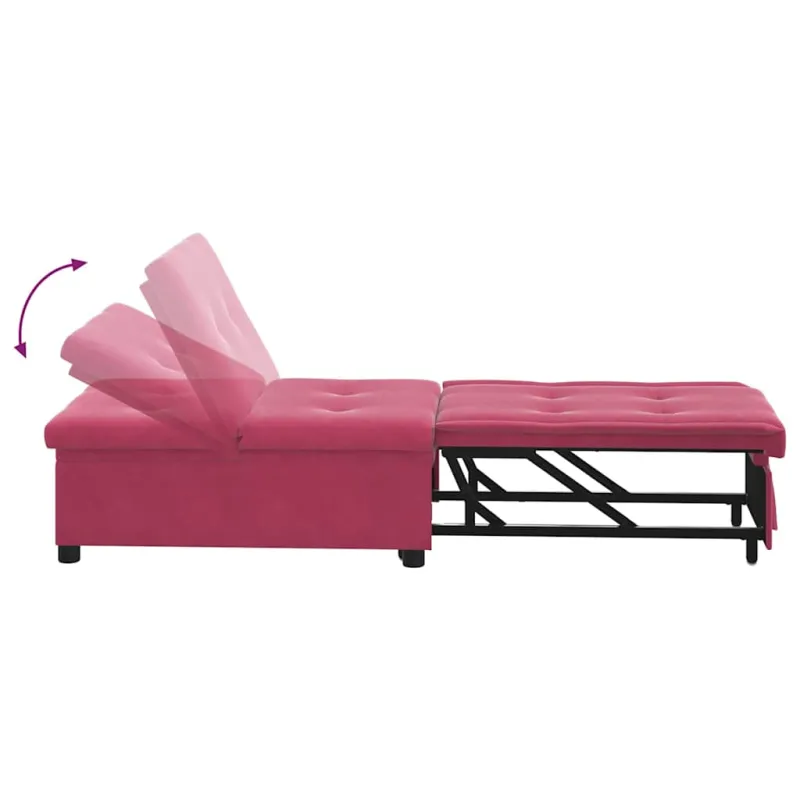 Sofa lova Vyno raudona 194 x 67 x 82 cm Aksomas