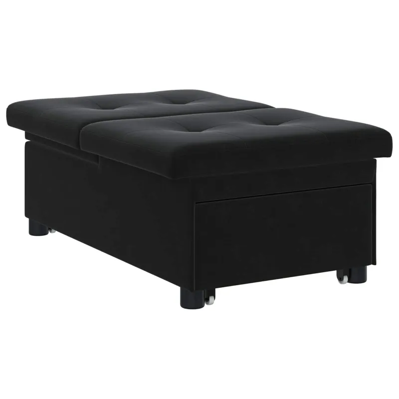 Sofa lova Juoda 194 x 67 x 82 cm Aksomas