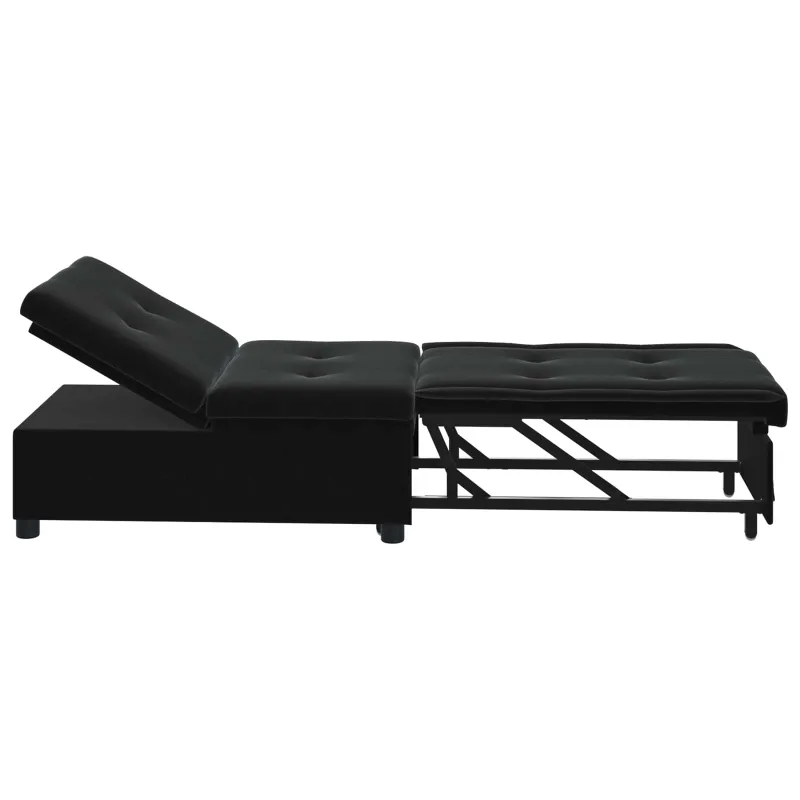 Sofa lova Juoda 194 x 67 x 82 cm Aksomas