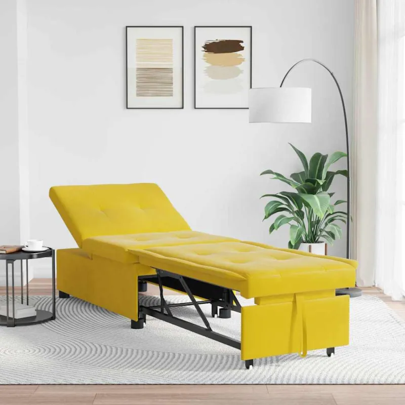 Sofa lova Geltona 194 x 67 x 82 cm Aksomas