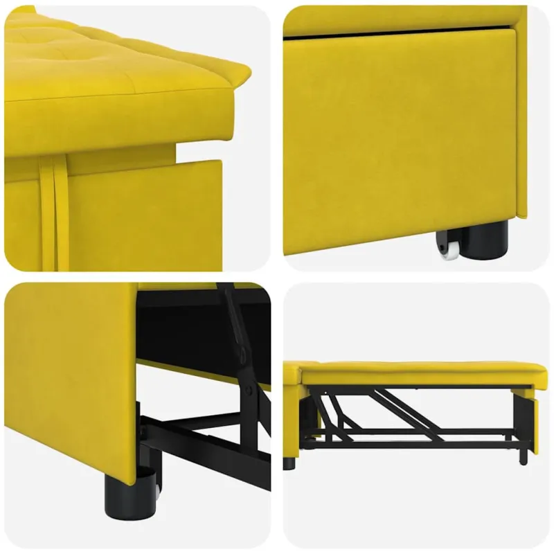 Sofa lova Geltona 194 x 67 x 82 cm Aksomas