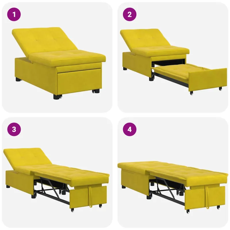 Sofa lova Geltona 194 x 67 x 82 cm Aksomas
