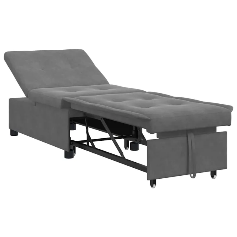 Ištraukiama sofa-lova Tamsiai pilka 194 x 67 x 82 cm