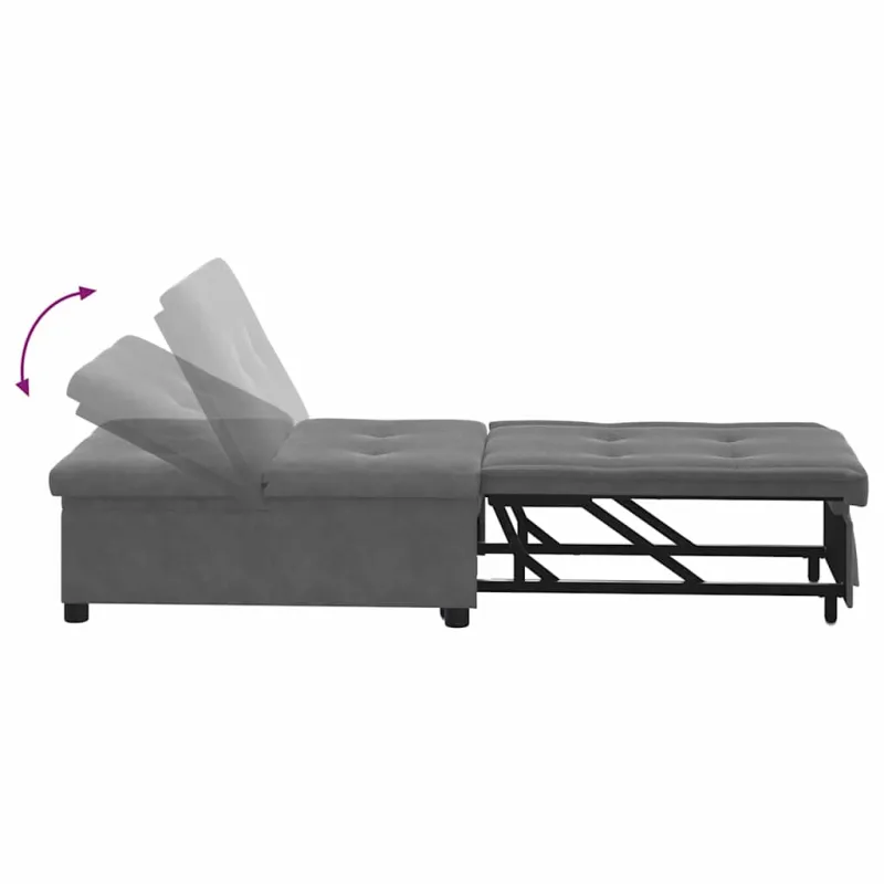 Ištraukiama sofa-lova Tamsiai pilka 194 x 67 x 82 cm
