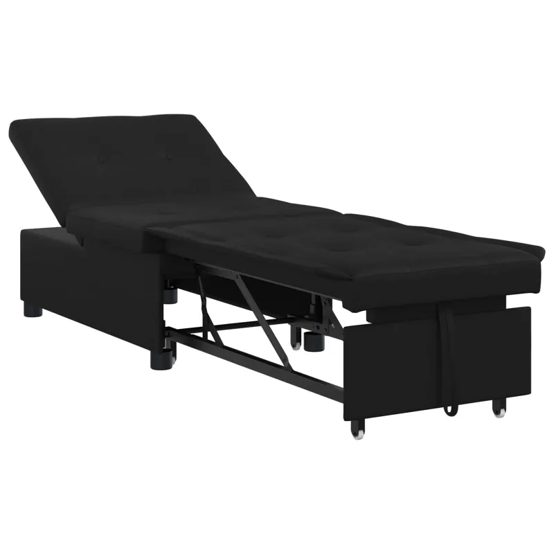 Ištraukiama sofa-lova Juodas 194 x 67 x 82 cm Mikropluoštas