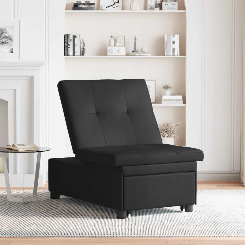 Ištraukiama sofa-lova Juodas 194 x 67 x 82 cm Mikropluoštas