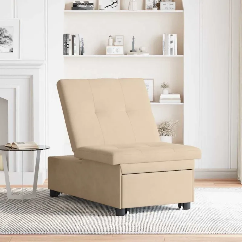 Ištraukiama sofa-lova Kreminė 194 x 67 x 82 cm Mikropluoštas
