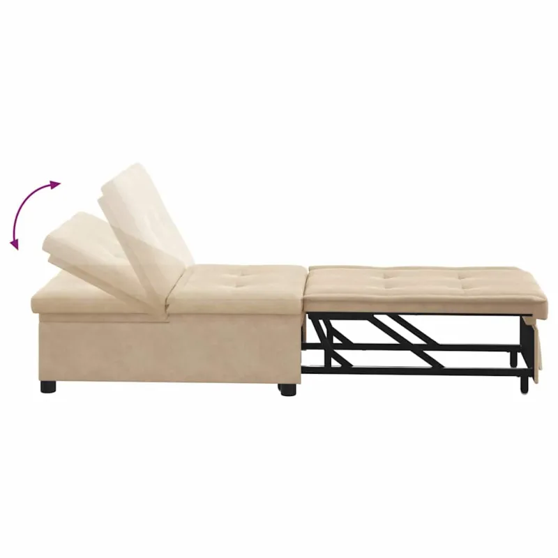 Ištraukiama sofa-lova Kreminė 194 x 67 x 82 cm Mikropluoštas