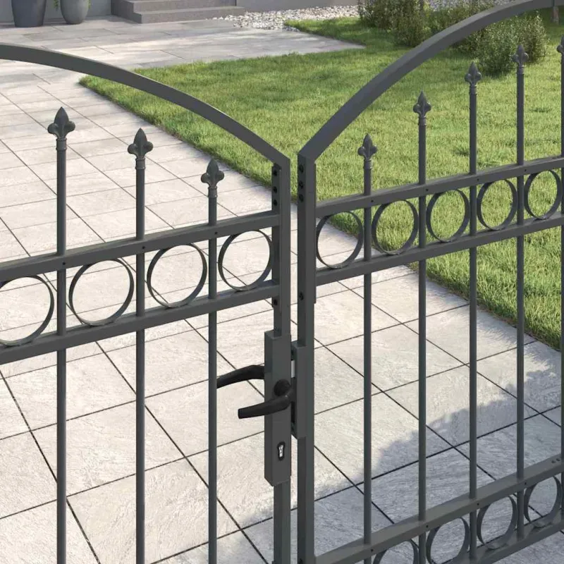 Tvora vartai ASSEN 301 x 175,5 cm Plienas Pilka Užrakintas