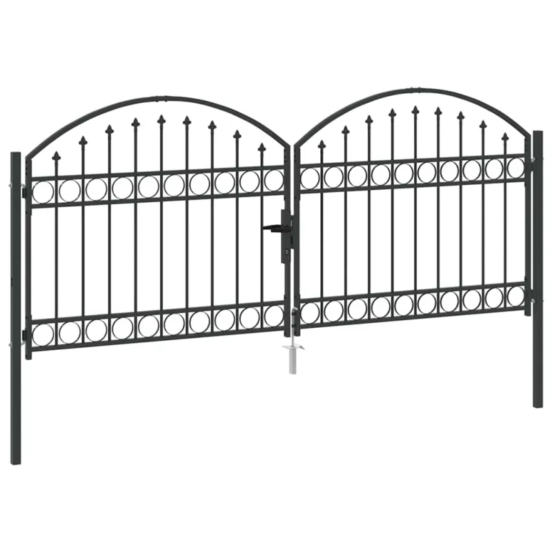 Tvora vartai ASSEN 301 x 175,5 cm Plienas Pilka Užrakintas