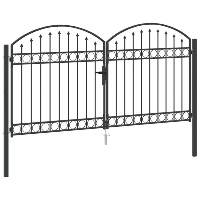 Tvora vartai ASSEN 301 x 200 cm Plienas Pilka Užrakintas