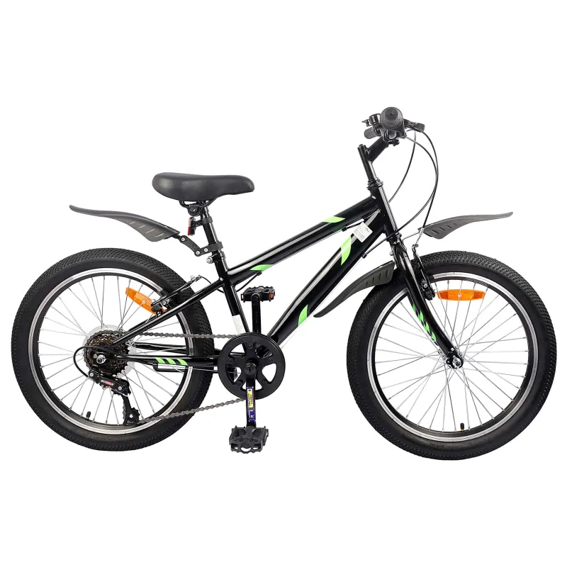 Vaikų Dviratis 20 Colių 6-Speed 6-11 metų amžiaus Juoda