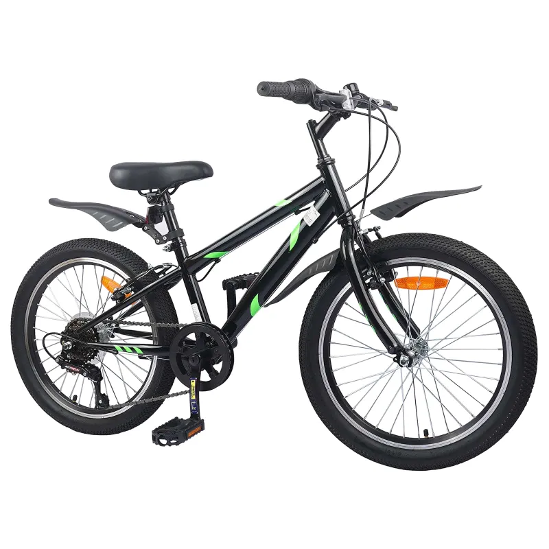 Vaikų Dviratis 20 Colių 6-Speed 6-11 metų amžiaus Juoda