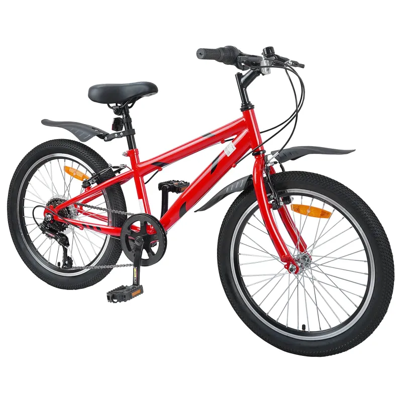 Vaikų Dviratis 20 Colių 6-Speed 6-11 metų amžiaus Raudona