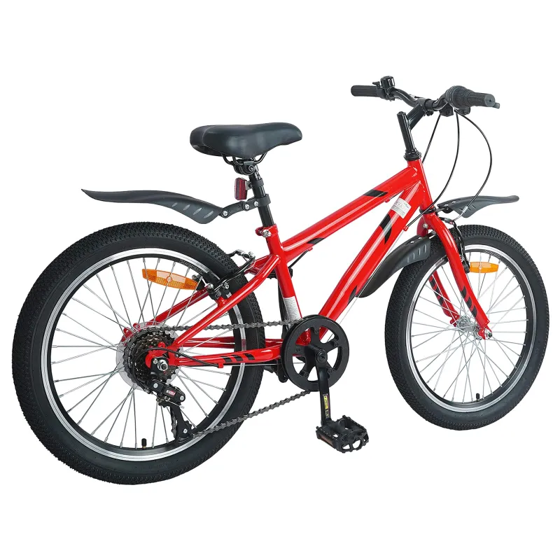 Vaikų Dviratis 24 Colių 6-Speed 8-12 metų Raudona