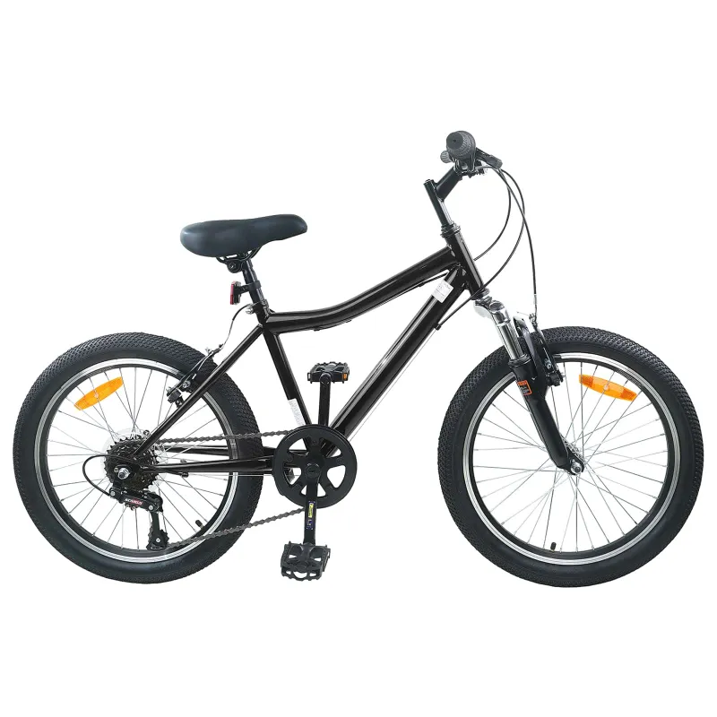 Vaikų Dviratis 20 Colių 6-Speed 6-11 metų amžiaus Juoda