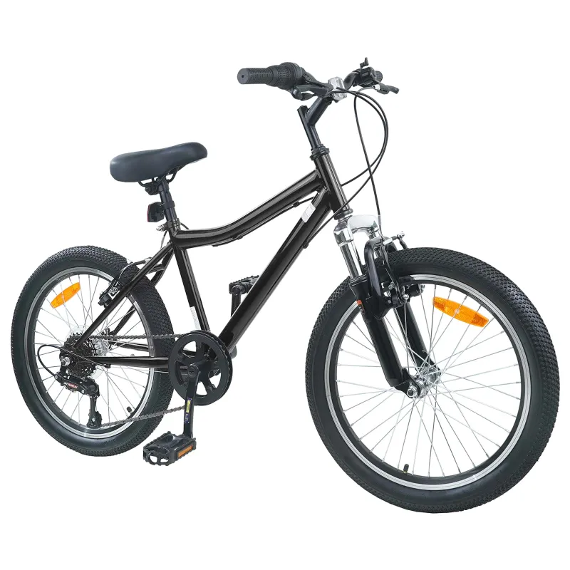 Vaikų Dviratis 20 Colių 6-Speed 6-11 metų amžiaus Juoda