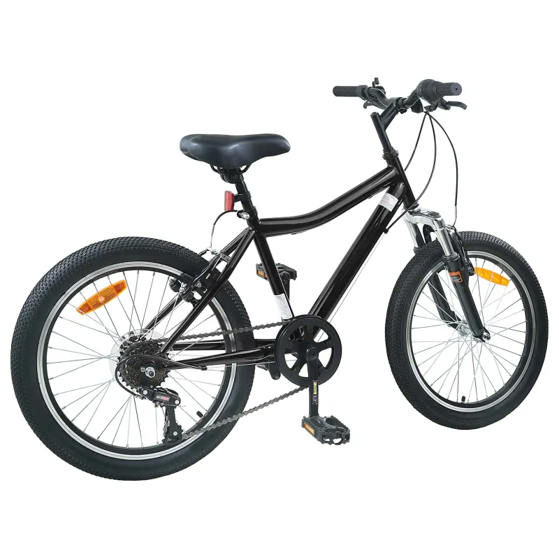 Vaikų Dviratis 20 Colių 6-Speed 6-11 metų amžiaus Juoda