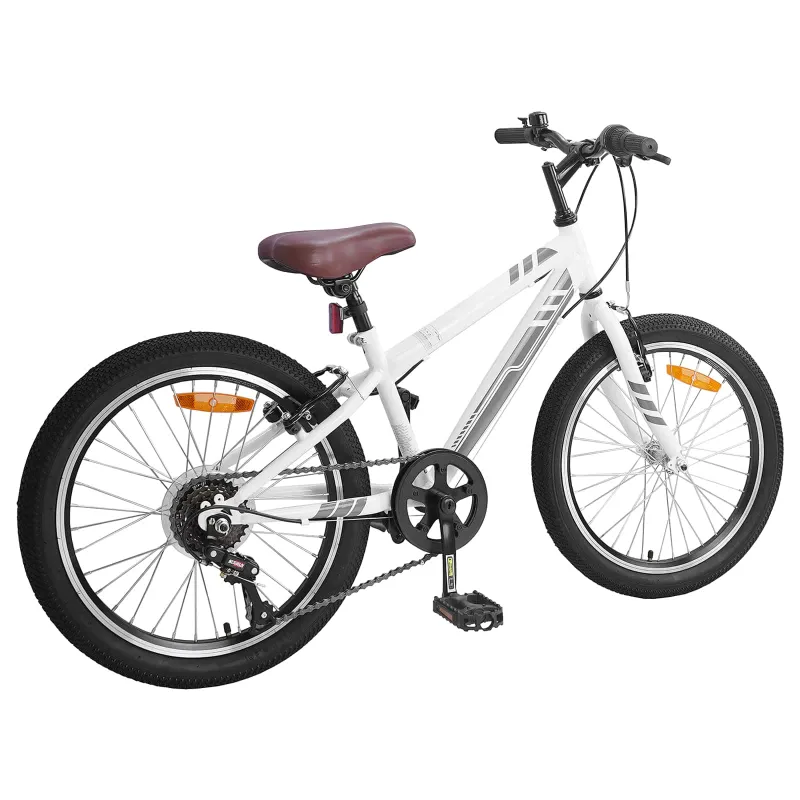 Kalnų Dviratis 20 Colių 6-Speed 5-8 metų amžiaus Balta