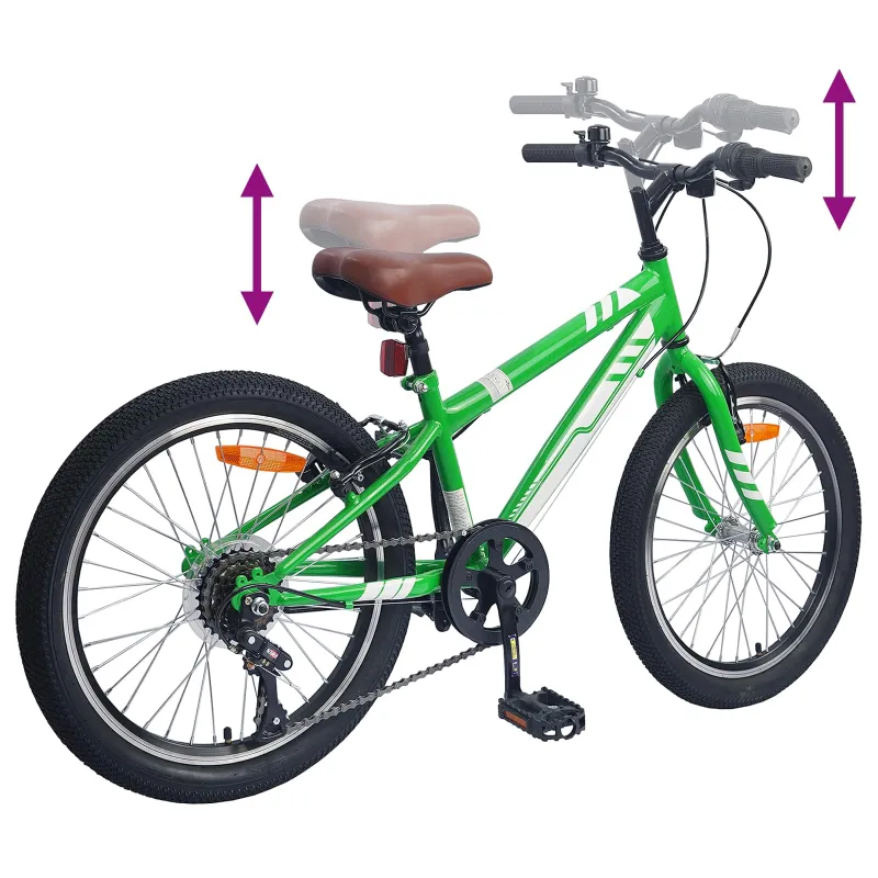 Kalnų Dviratis 20 Colių 6-Speed 5-8 metų Žalia