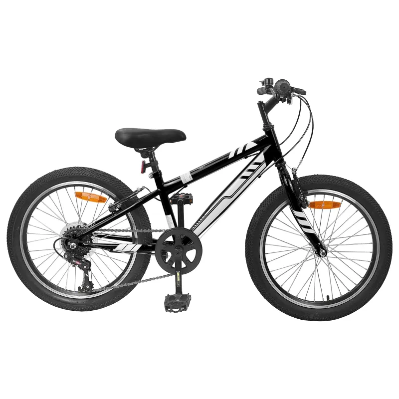 Kalnų Dviratis 20 Colių 6-Speed 5-8 metų amžiaus Juoda