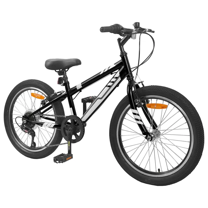 Kalnų Dviratis 20 Colių 6-Speed 5-8 metų amžiaus Juoda