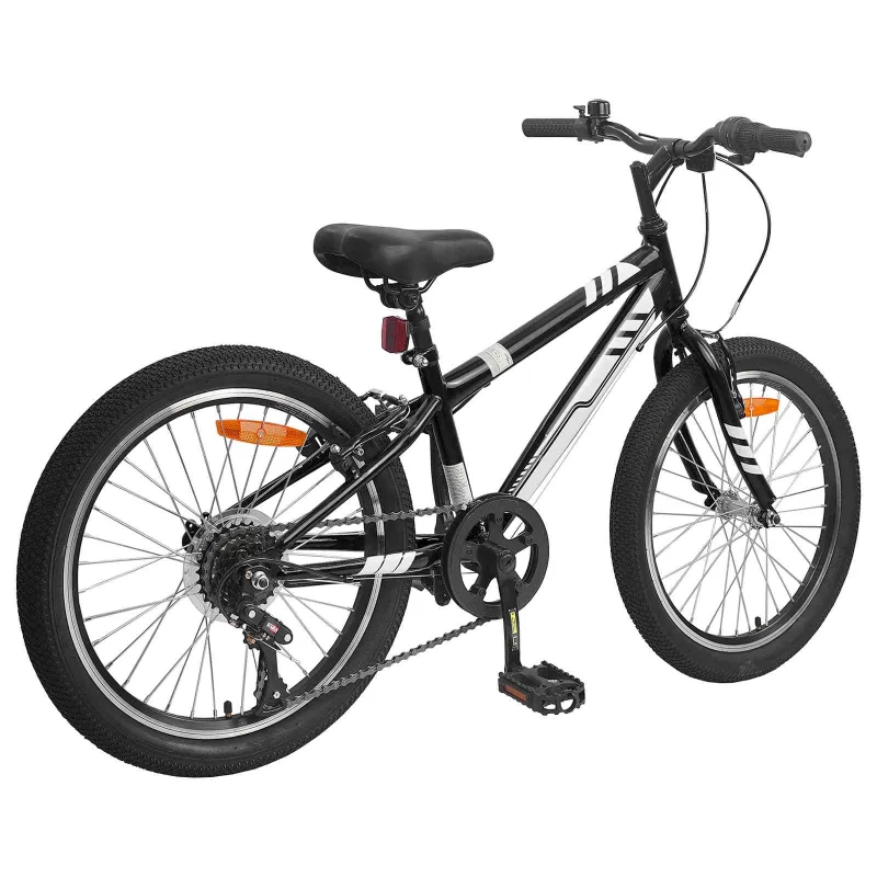 Kalnų Dviratis 20 Colių 6-Speed 5-8 metų amžiaus Juoda