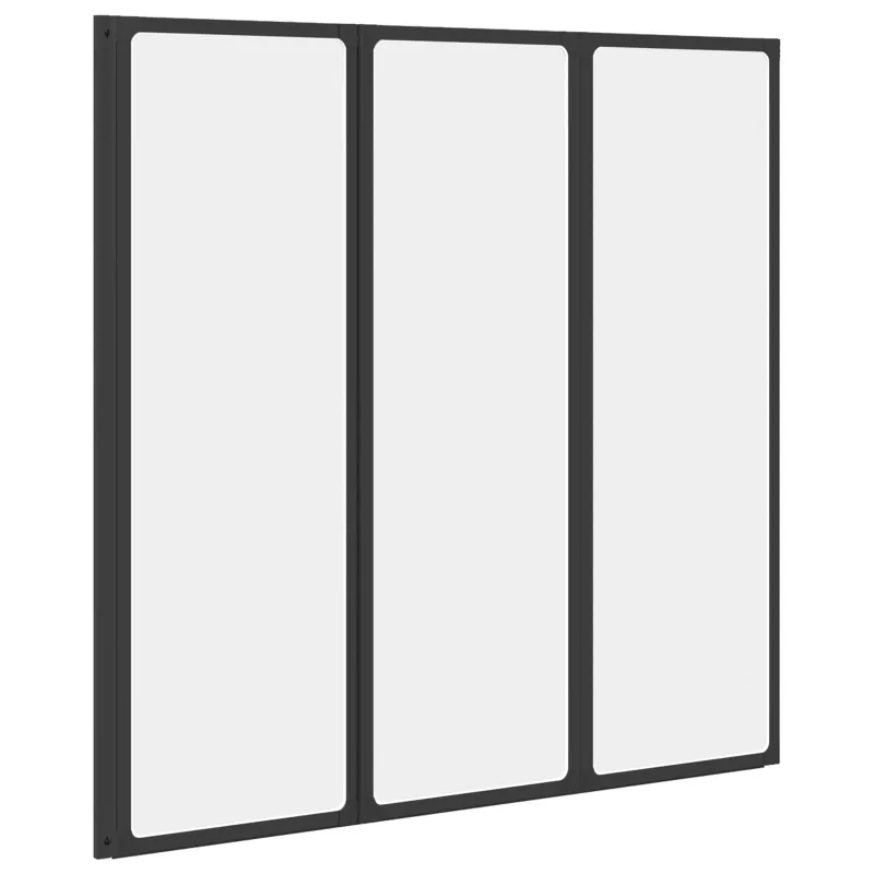 Dušo sienelė Juodas 120 x 2 x 117 cm Aliuminis ir PP