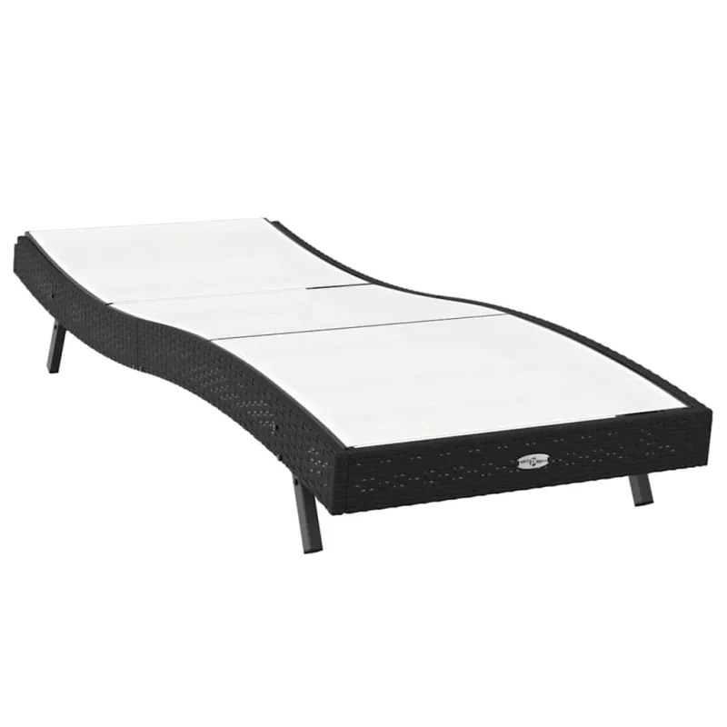 Saulės gultas Juoda ir Balta 197 x 70 x 82 cm poliratanas