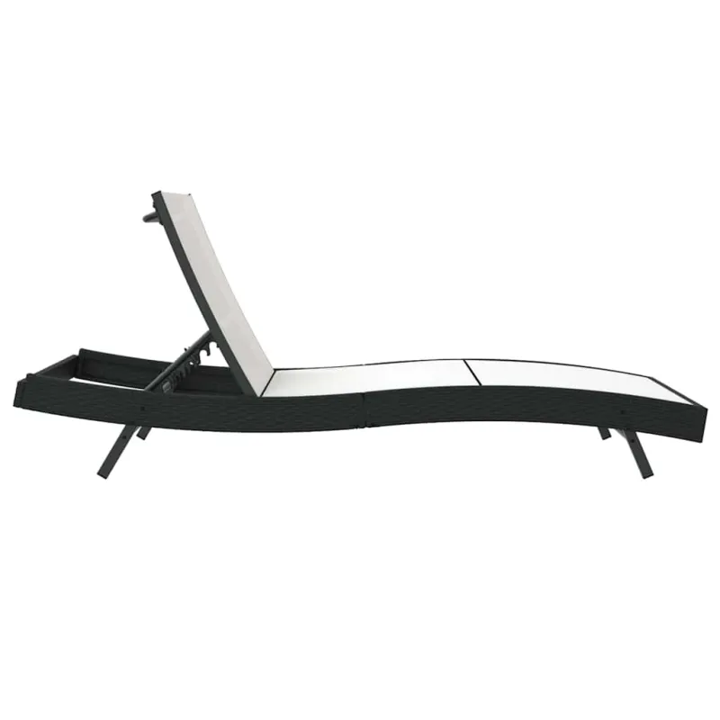 Saulės gultas Juoda ir Balta 197 x 70 x 82 cm poliratanas