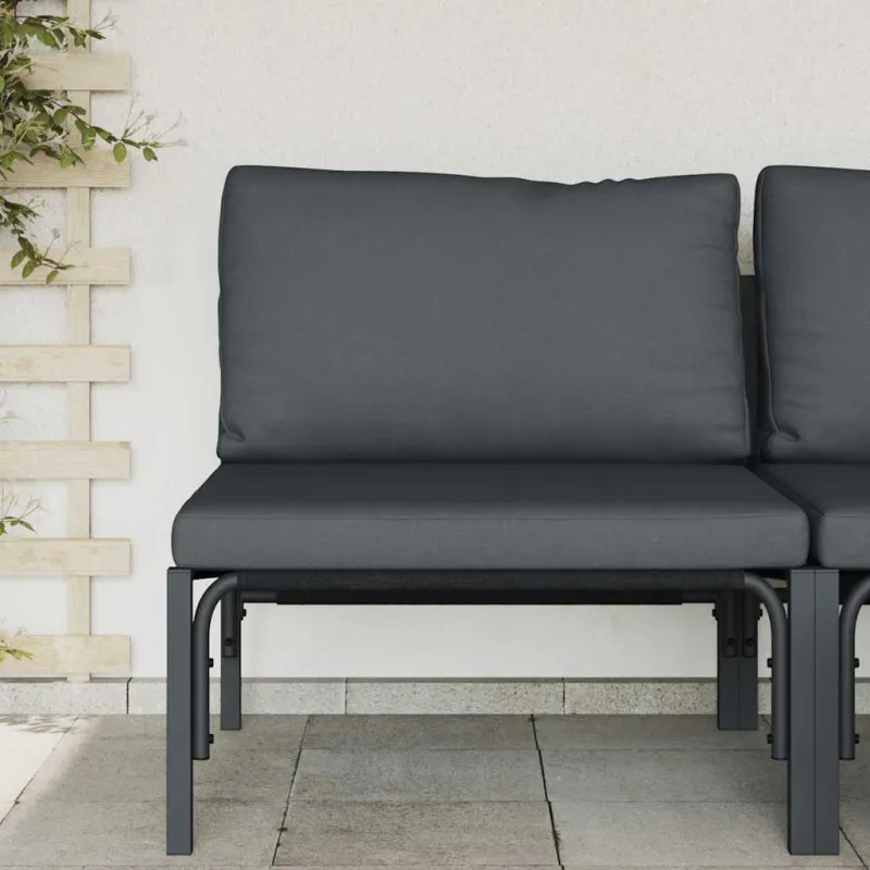 Lauko Baldai su pagalve Antracitas 80 x 80 x 71 cm Plienas