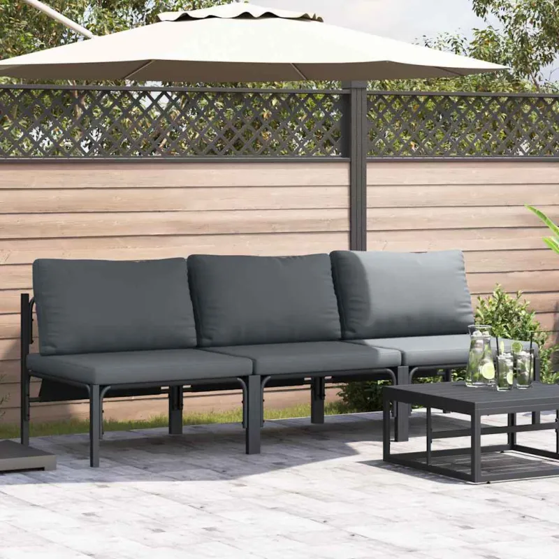 Lauko Baldai 3 Vienetas Antracitas 80 x 80 x 71 cm Plienas