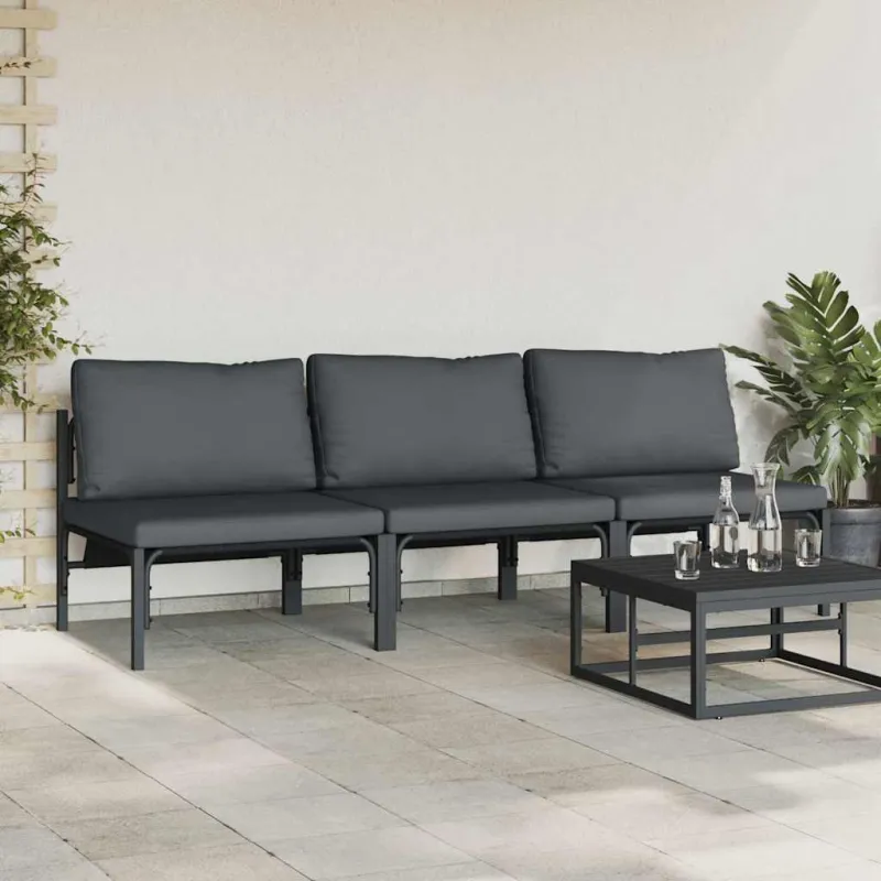 Lauko Baldai 3 Vienetas Antracitas 80 x 80 x 71 cm Plienas