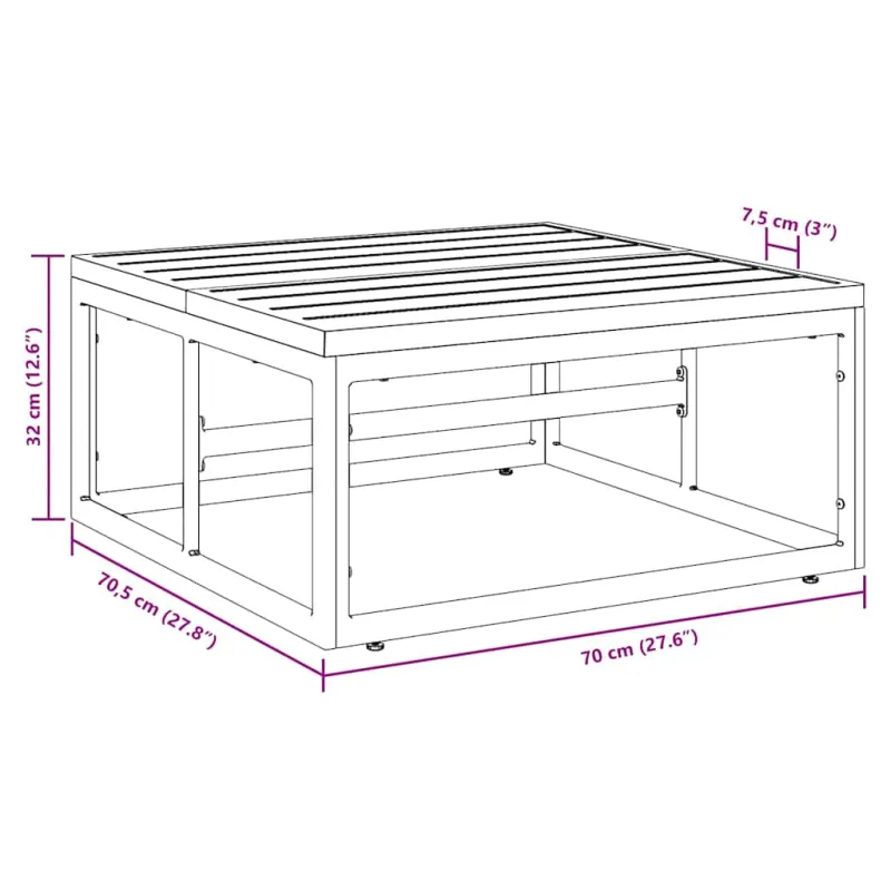 Lauko Baldai Antracitas 70 x 70,5 x 32 cm Plienas