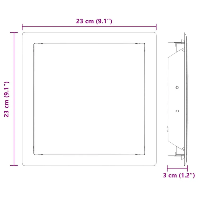 Prieigos skydas 2 pcs Balta 23 x 23 x 3 cm Plienas