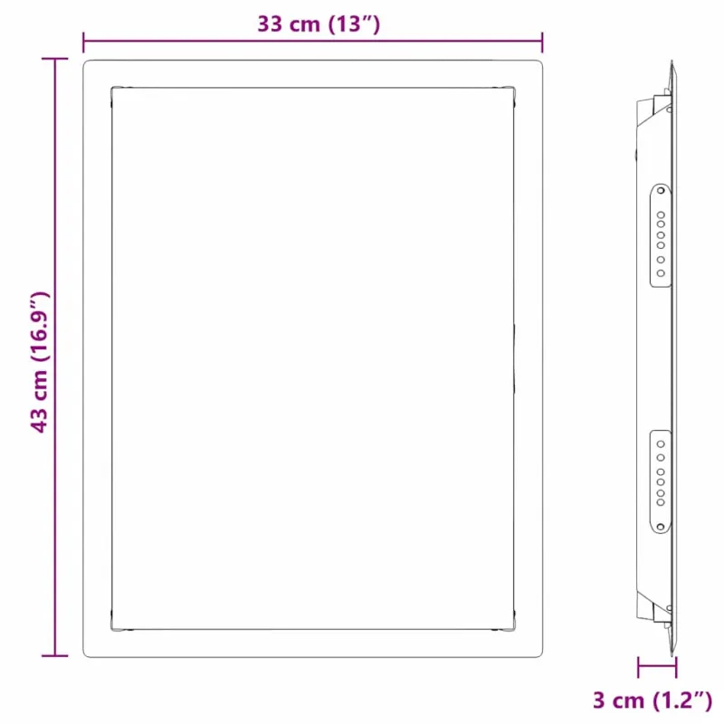 Prieigos skydas Balta 43 x 33 x 3 cm Plienas