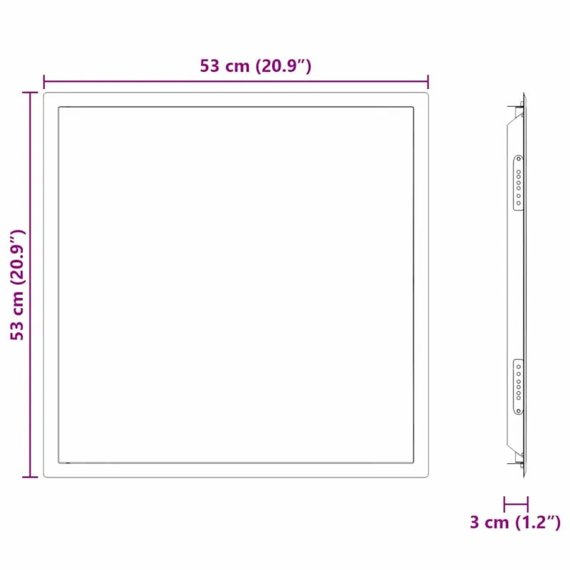 Prieigos skydas Balta 53 x 53 x 3 cm Plienas
