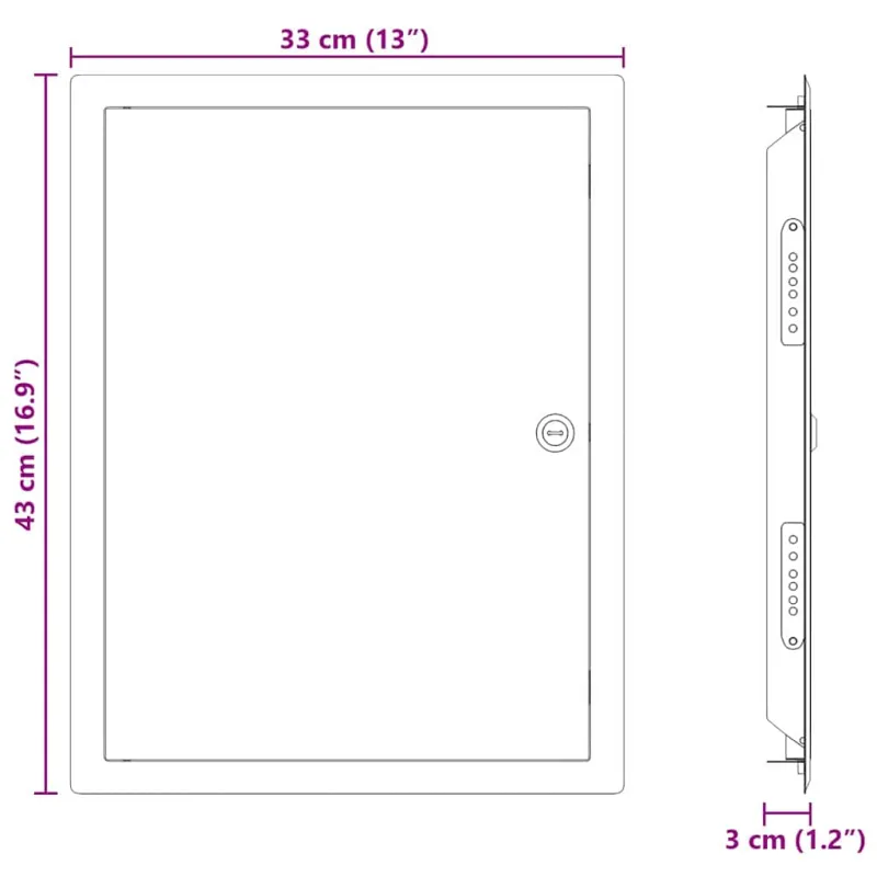 Prieigos skydas Balta 43 x 33 x 3 cm Plienas
