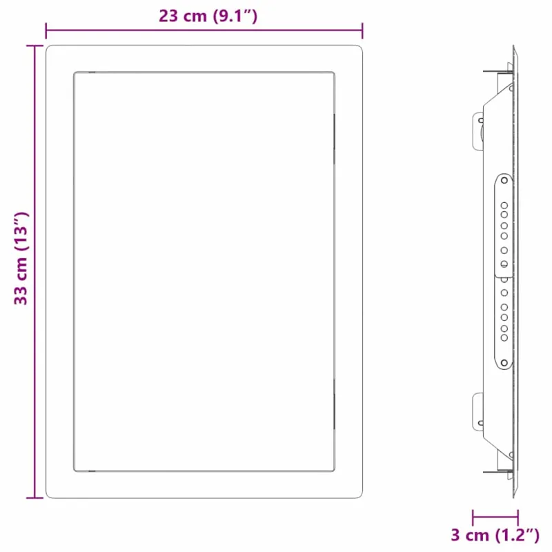 Prieigos skydas Balta 33 x 23 x 3 cm Plienas