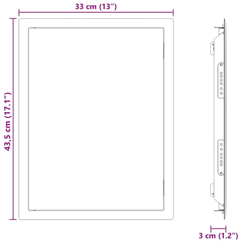 Prieigos skydas Balta 43,5 x 33 x 3 cm Plienas