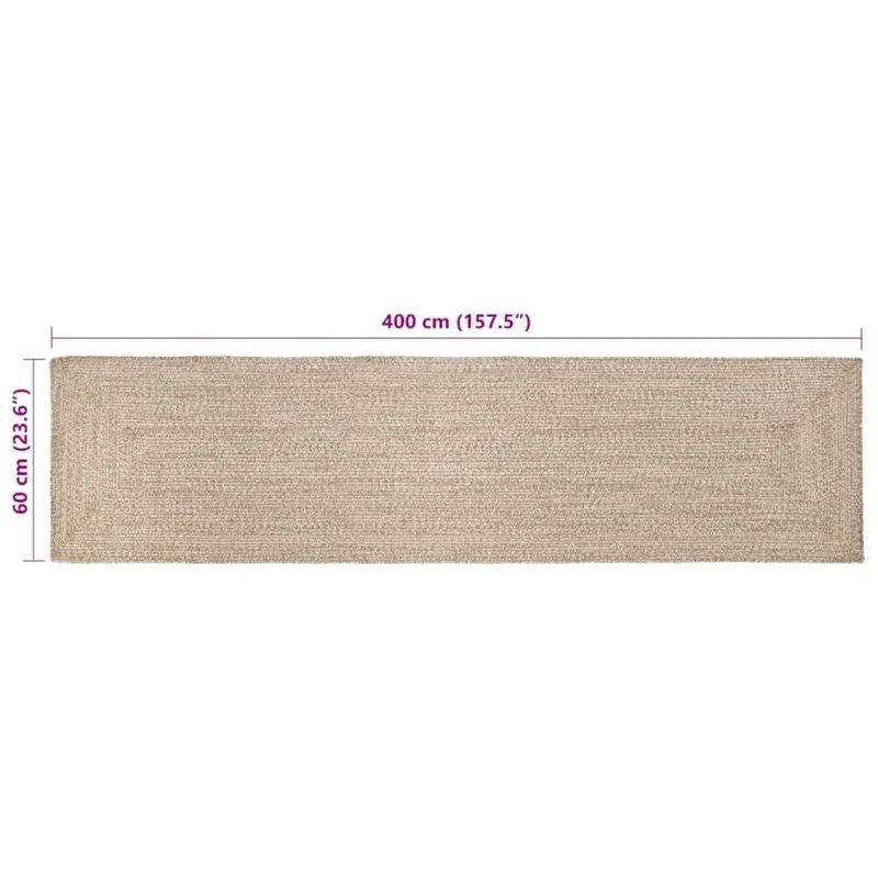 Zoninės kiliminės dangos Natūrali ir Balta 60 x 400 cm Džiutas