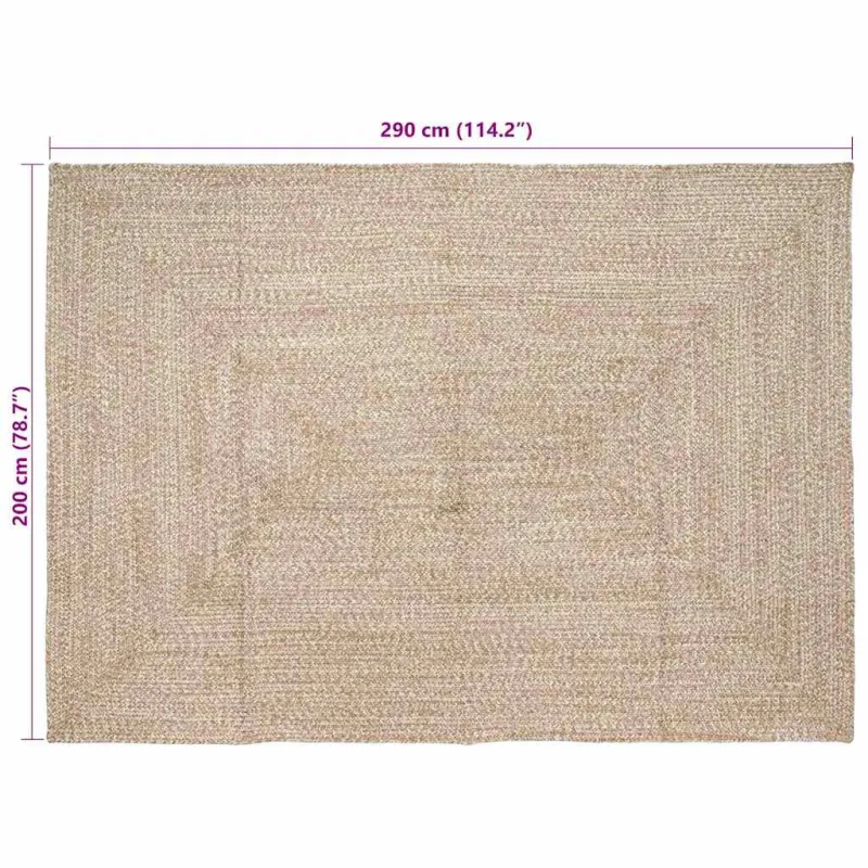 Zoninės kiliminės dangos Natūrali ir Balta 200 x 290 cm Džiutas