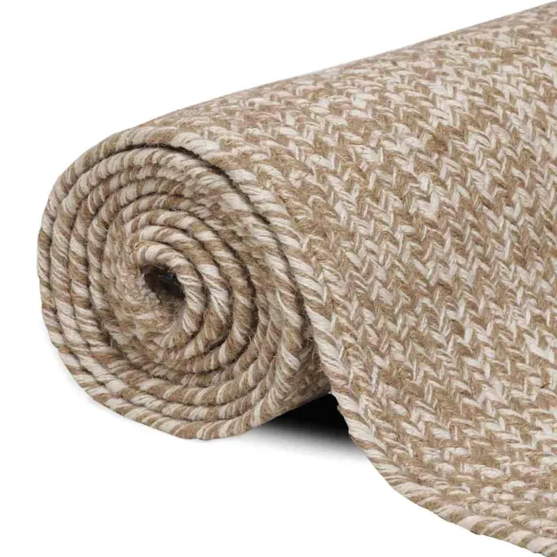Zoninės kiliminės dangos Natūrali ir Balta 240 x 240 cm Džiutas